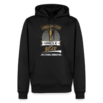 Uncle of the year Award Trophy for Birthday of - Men's Premium Hoodie - black - Front - Nico (187cm) & Julia (174cm)
