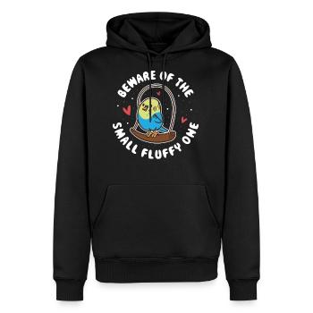 Beware Of The Small Fluffy One Funny Parrot Gift - Men's Premium Hoodie - black - Front - Nico (187cm) & Julia (174cm)