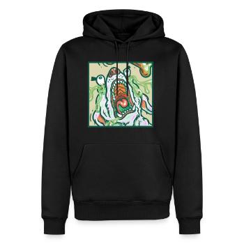 Dog in Cube - Men's Premium Hoodie - black - Front - Nico (187cm) & Julia (174cm)