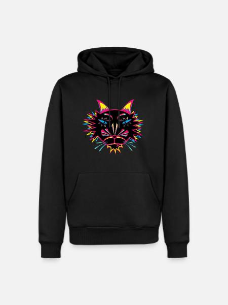 Cat Face - Men's Premium Hoodie - black