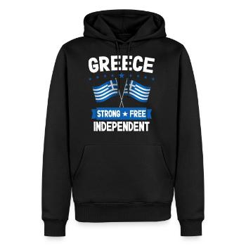 Greece - Men's Premium Hoodie - black - Front - Nico (187cm) & Julia (174cm)