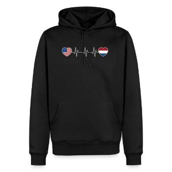 Netherlands - Men's Premium Hoodie - black - Front - Nico (187cm) & Julia (174cm)