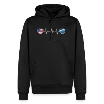 Greece - Men's Premium Hoodie - black - Front - Nico (187cm) & Julia (174cm)