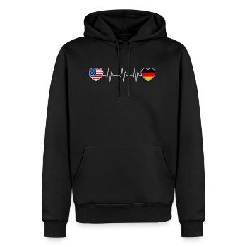 Germany - Men's Premium Hoodie - black - Front - Nico (187cm) & Julia (174cm)