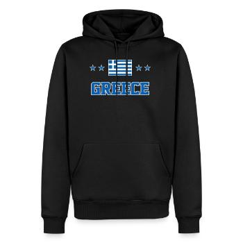 Greece - Men's Premium Hoodie - black - Front - Nico (187cm) & Julia (174cm)