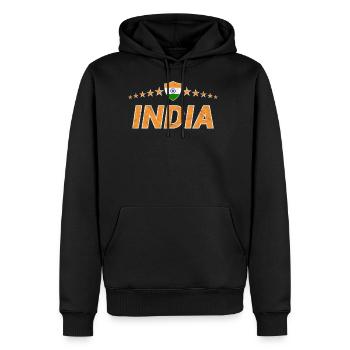 India - Men's Premium Hoodie - black - Front - Nico (187cm) & Julia (174cm)