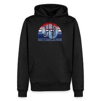 Netherlands - Men's Premium Hoodie - black - Front - Nico (187cm) & Julia (174cm)