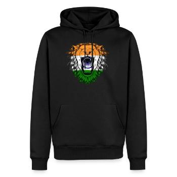 India - Men's Premium Hoodie - black - Front - Nico (187cm) & Julia (174cm)