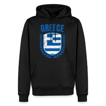 Greece - Men's Premium Hoodie - black - Front - Nico (187cm) & Julia (174cm)