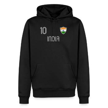 India - Men's Premium Hoodie - black - Front - Nico (187cm) & Julia (174cm)