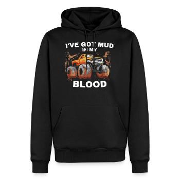 Mud Bogging Truck Mud In My Blood Racing - Men's Premium Hoodie - black - Front - Nico (187cm) & Julia (174cm)
