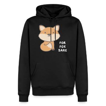 For Fox Sake - Men's Premium Hoodie - black - Front - Nico (187cm) & Julia (174cm)