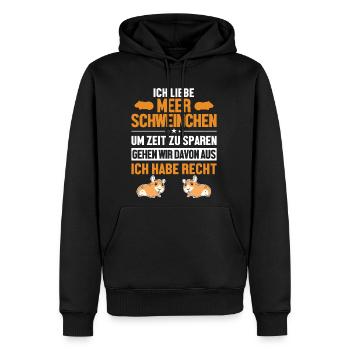 Meerschweinchen haben immer Recht Cavy Caviidae - Men's Premium Hoodie - black - Front - Nico (187cm) & Julia (174cm)
