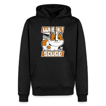 Wheek Squad American Crested Cavy Caviidae Guinea - Men's Premium Hoodie - black - Front - Nico (187cm) & Julia (174cm)