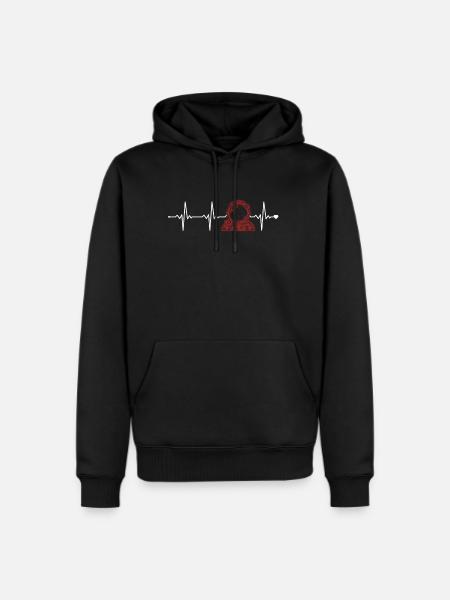 Astronaut Heartbeat Astronautical Spacecraft - Men's Premium Hoodie - black