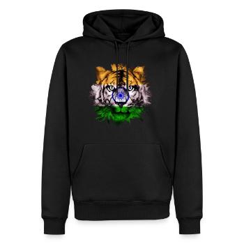India - Men's Premium Hoodie - black - Front - Nico (187cm) & Julia (174cm)