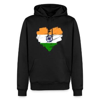 India - Men's Premium Hoodie - black - Front - Nico (187cm) & Julia (174cm)