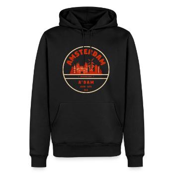 Amsterdam Netherlands - Men's Premium Hoodie - black - Front - Nico (187cm) & Julia (174cm)
