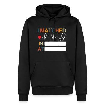 I Matched Residency Match Day 2025 Medical - Men's Premium Hoodie - black - Front - Nico (187cm) & Julia (174cm)