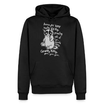 annoyed litty touchy kitty grouchy ball of fur moo - Men's Premium Hoodie - black - Front - Nico (187cm) & Julia (174cm)