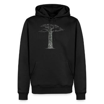 Baobab Tree Wisdom - Men's Premium Hoodie - black - Front - Nico (187cm) & Julia (174cm)