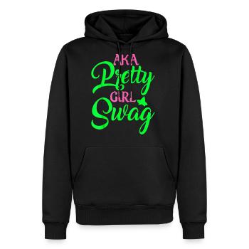 AKA Pretty Girl Swag Sorority AKA Paraphernalia So - Molleton à capuche Premium pour homme - noir - Devant - Nico (187cm) & Julia (174cm)
