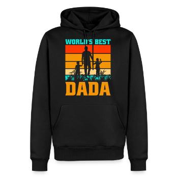 WORLD S BEST DADA Gift for Daddy - Men's Premium Hoodie - black - Front - Nico (187cm) & Julia (174cm)