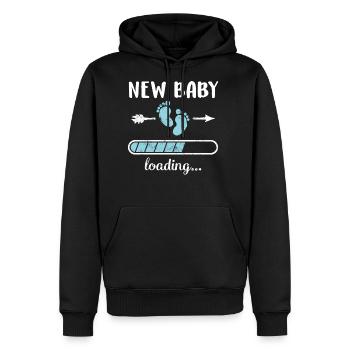 Pregnant Mom Shirt, New Baby Loading Tee, Baby - Men's Premium Hoodie - black - Front - Nico (187cm) & Julia (174cm)