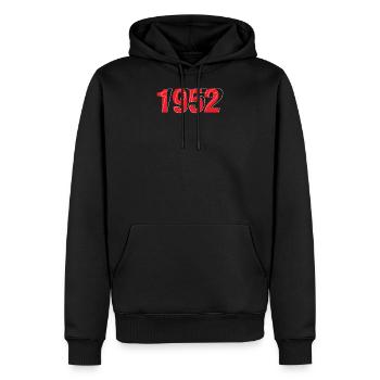 1952 Streetwear - Men's Premium Hoodie - black - Front - Nico (187cm) & Julia (174cm)