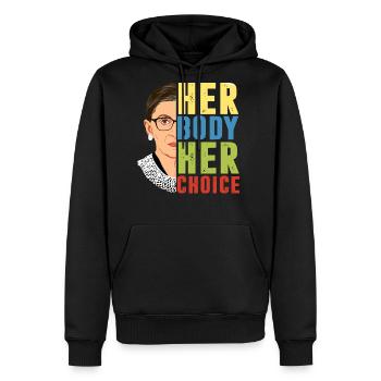 her body her choice - Men's Premium Hoodie - black - Front - Nico (187cm) & Julia (174cm)