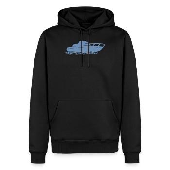 Motor boat design for motor boaters - Men's Premium Hoodie - black - Front - Nico (187cm) & Julia (174cm)