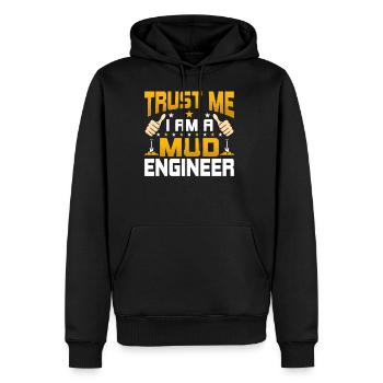 I'm a Mud Engineering - Funny Mud Engineering - Men's Premium Hoodie - black - Front - Nico (187cm) & Julia (174cm)