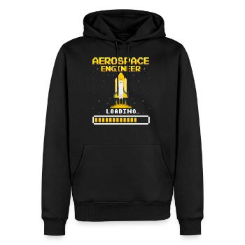 Aerospace Engineering in Progress Future Aerospace - Men's Premium Hoodie - black - Front - Nico (187cm) & Julia (174cm)