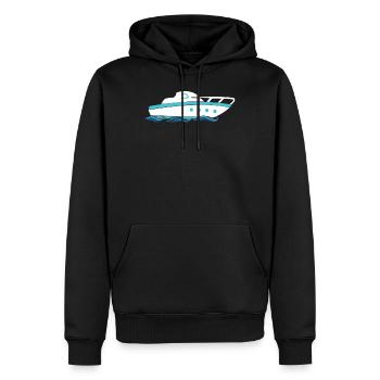Motor boat design for motor boaters - Men's Premium Hoodie - black - Front - Nico (187cm) & Julia (174cm)