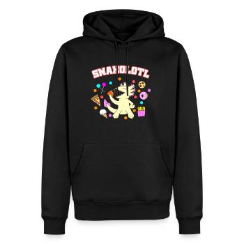 Snaxolotl Funny Snacking Axolotl Salamander - Men's Premium Hoodie - black - Front - Nico (187cm) & Julia (174cm)