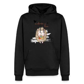 Leaf Autumn Tree Orange Fall Leaves Season - Men's Premium Hoodie - black - Front - Nico (187cm) & Julia (174cm)