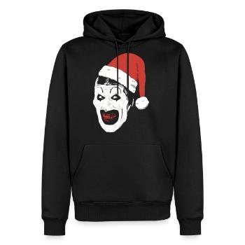 Art Christmas T Shirt Funny Clown terrifier - Men's Premium Hoodie - black - Front - Nico (187cm) & Julia (174cm)