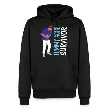 Tummy Ache Survivor Stomachache - Men's Premium Hoodie - black - Front - Nico (187cm) & Julia (174cm)