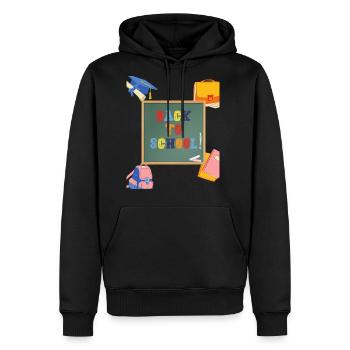 back to school - Men's Premium Hoodie - black - Front - Nico (187cm) & Julia (174cm)