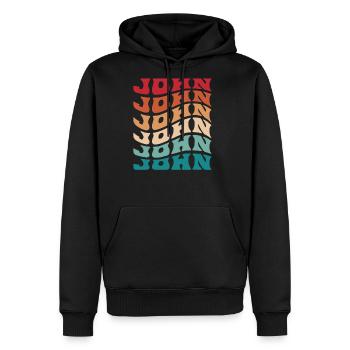 Funny Personalized John Name Themed Apparel - Men's Premium Hoodie - black - Front - Nico (187cm) & Julia (174cm)