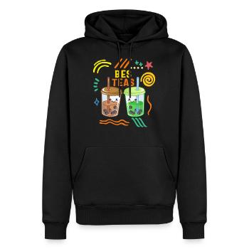 Bes Teas Shirt, Bubble Tea Bubble Milk Tea - Men's Premium Hoodie - black - Front - Nico (187cm) & Julia (174cm)