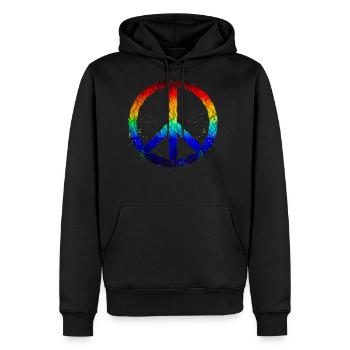 Rainbow Peace Sign LGBT Gay Pride - Men's Premium Hoodie - black - Front - Nico (187cm) & Julia (174cm)