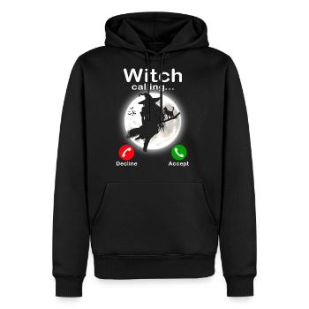 Witch is calling Trick or Treat Funny Halloween - Men's Premium Hoodie - black - Front - Nico (187cm) & Julia (174cm)