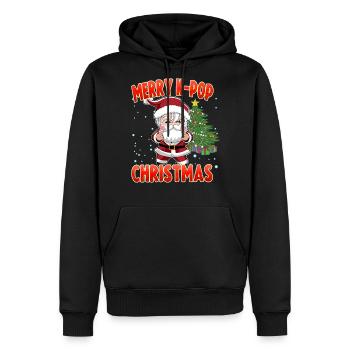 Ados K-Pop Design Noël - Molleton à capuche Premium pour homme - noir - Devant - Nico (187cm) & Julia (174cm)