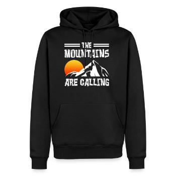 The mountains are calling - Men's Premium Hoodie - black - Front - Nico (187cm) & Julia (174cm)