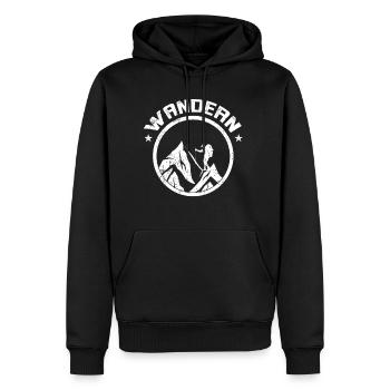 Wandern - Men's Premium Hoodie - black - Front - Nico (187cm) & Julia (174cm)