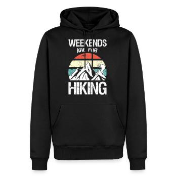 Weekends are for Hiking - Men's Premium Hoodie - black - Front - Nico (187cm) & Julia (174cm)