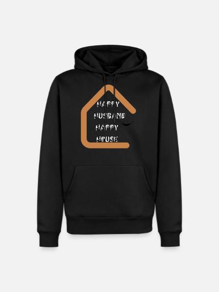 HAPPY HUSBAND HAPPY HOUSE - Men's Premium Hoodie - black