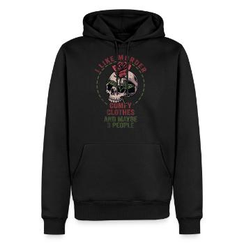 I Like Murder Shows Comfy Clothes And 3 People - Men's Premium Hoodie - black - Front - Nico (187cm) & Julia (174cm)