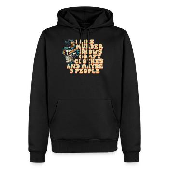 I Like Murder Shows Comfy Clothes And 3 People - Men's Premium Hoodie - black - Front - Nico (187cm) & Julia (174cm)